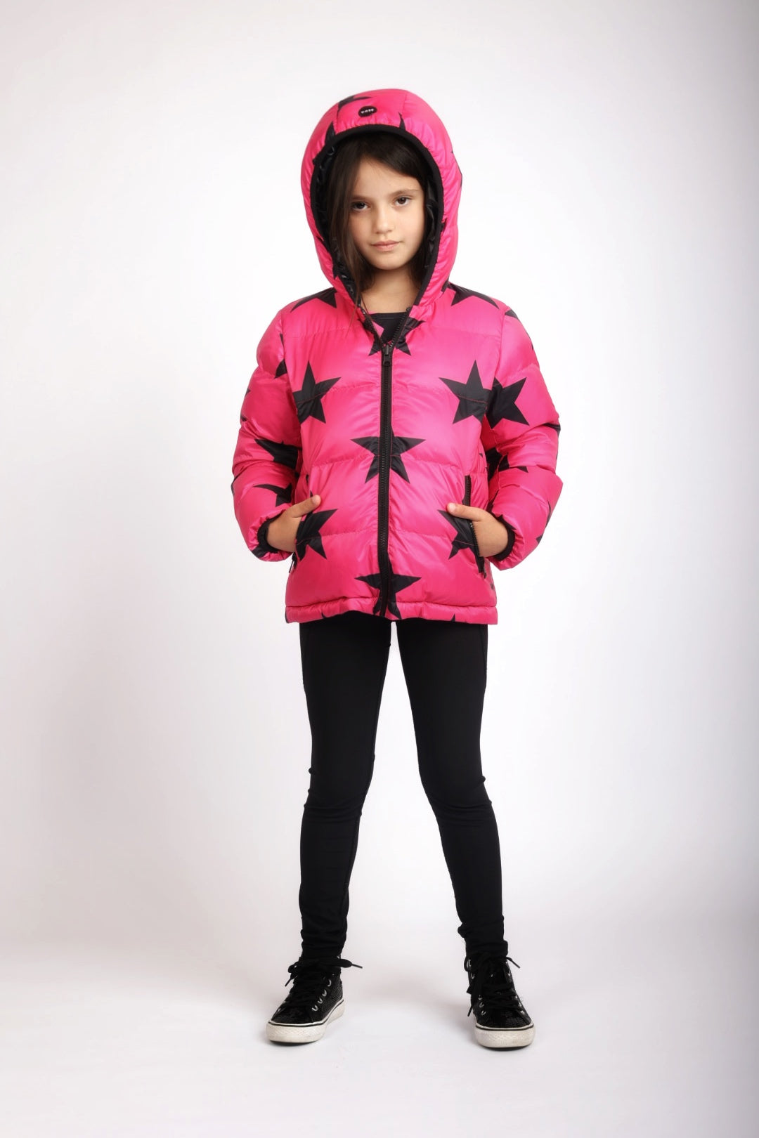 Stars Print Kids Hooded Coat